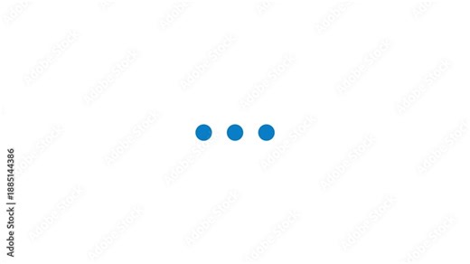 Minimalist three blue ball loading animation seamless loop on white background high resolution video