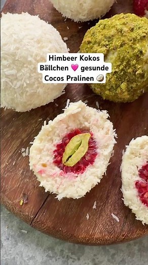 Healthy coconut and raspberry balls 🥥 High in protein, creamy & only 92 kcal #mrsflury
