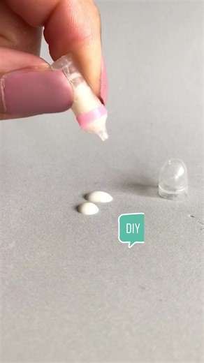 Here’s a miniature baby bottle tutorial. 🥰 you can find more dollcraft videos and dollhouse content on my TikTok account. #miniatures #miniaturefood #miniaturebaby #barbieminicrafts #barbiecrafts #16scale #barbieminiature