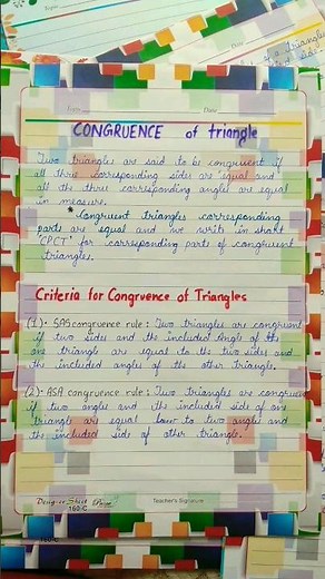 project file on Triangles Class 9 maths