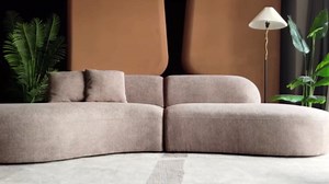 135.4" Curved Couch Sectional Sofa Minimalist, Comfy Upholstered Boucle Couches with Oversized Chaise, Deep Couch, Modular Modern Luxury Sofas for Living Room,Apartment, Left Facing, Green