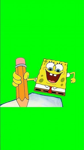 SpongeBob SquarePants Writing "The" meme - Green Screen