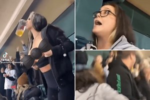 Woman flashing crowd leads to wild brawl at Supercross event