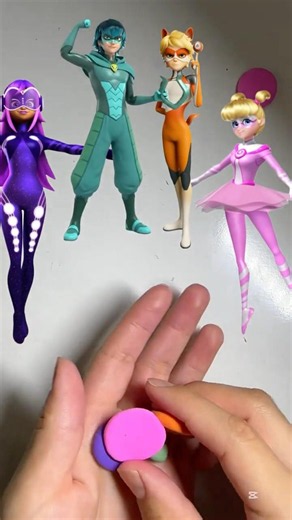 Guess the Miraculous Character by Clay Color! 💜💚🧡💖