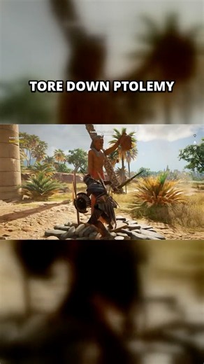 Tore down a statue of the king for 300 XP 🗿 #shorts #acorigins #gaming