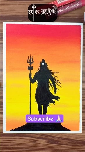 🔱 How to Draw Lord Shiva 🕉️ | Easy Oil Pastel Art