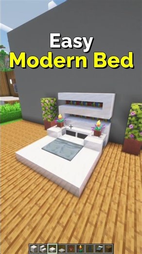 How to Make a Modern Bed in Minecraft – Easy Design | CupSapling #minecraft #shorts #decoration