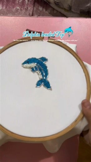 dolphin 🐬 embroidery #fashionneedle