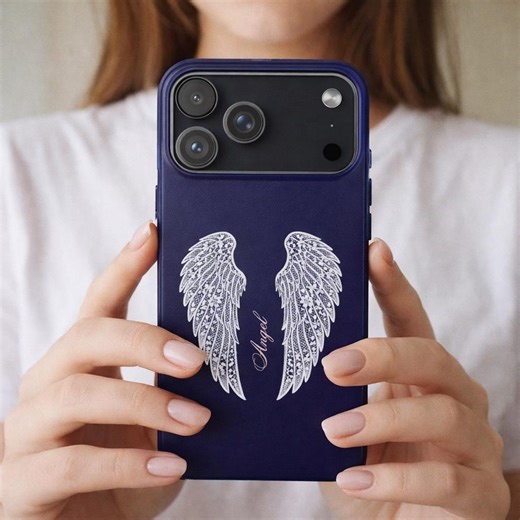 Navy Angel Wings Lace iPhone Case, Minimalist Phone Cover - Etsy