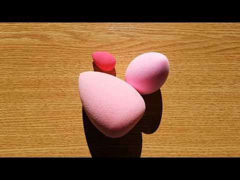 Damp makeup beauty blender sponges ripping ASMR #sponge