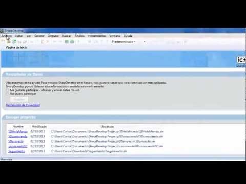 -Tutorial 2 C#- IDE SharpDevelop (Conociendo el entorno de trabajo)