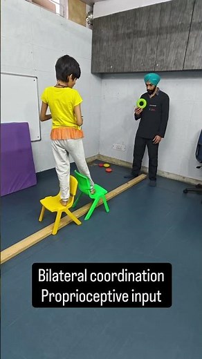 Balancing with attention engagement & Proprioception activity #occupationaltherapy#attention