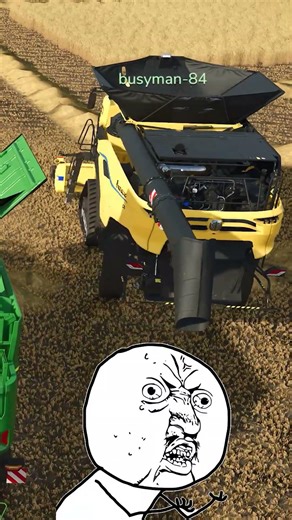 HE HIT ME SO HARD - HE ALMOST FLIPPED MY HARVESTER! | Farming Simulator 25 #shorts #farmingsimulator