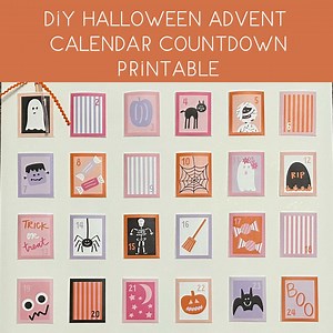 DIY October Halloween Advent Calendar Countdown 31 Days to Print and Assemble at Home - Etsy