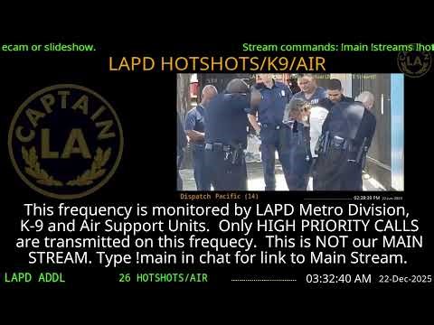 22-Dec-2025 LAPD HOTSHOTS - LA Police Scanner High Priority Calls - LA Captain ARCHIVE -