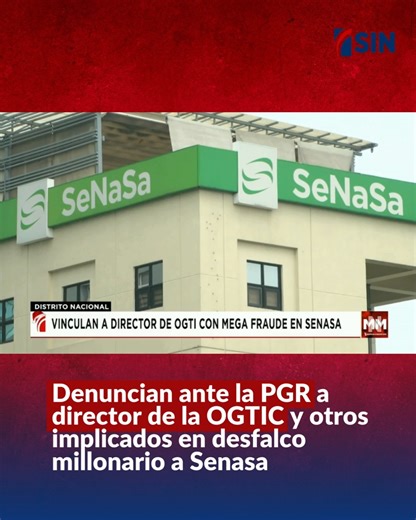 Noticias SIN on Instagram: "#Nacionales – La Convergencia Nacional contra el Robo de la Seguridad Social y la Fundación Primero Justicia depositaron una denuncia formal ante la Procuraduría General de la República (PGR) contra el director de la Oficina Gubernamental de Tecnologías de la Información y Comunicación (OGTIC), Edgar Batista; Lowell Fernández, hermano del superintendente de Bancos; y el empresario Jhonny Morales, por su presunta vinculación en un desfalco millonario en perjuicio del S