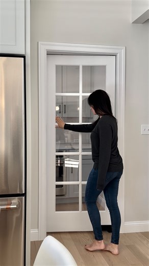 Double-hinged swinging doors that make working with your hands full so much easier. We’ve added these doors to many walk-in kitchen pantries and sculleries, to mudrooms, and to laundry rooms. #trafficdoor #doubleactionhinges #cafedoor | Kadilak Homes