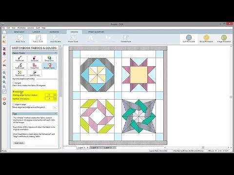 How to Rotate Fabric in a Quilt in Electric Quilt 8 (EQ8) Software