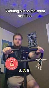 Working out on the squat machine