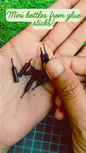 diy miniature bottles from glue sticks and skewer sticks #diyminiatures