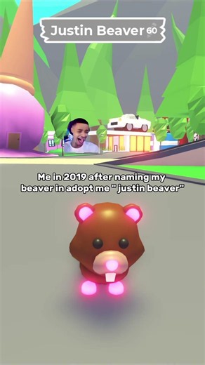 Me after naming my beaver "Justin Beaver" in 2019 #adoptme #roblox #shorts #adoptmeroblox