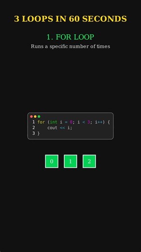 For Loop vs While Loop in C++ in 40 Seconds 🔥 #Shorts