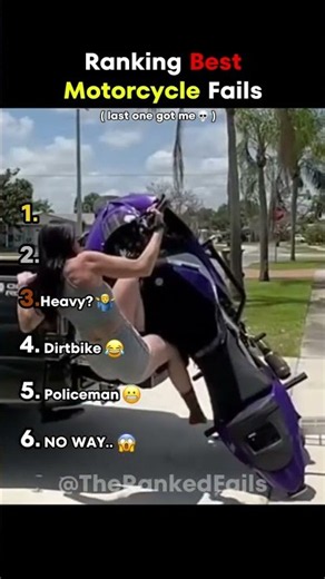 Ranking Best MOTORCYCLE Fails 🏍️💀 #shorts #funny