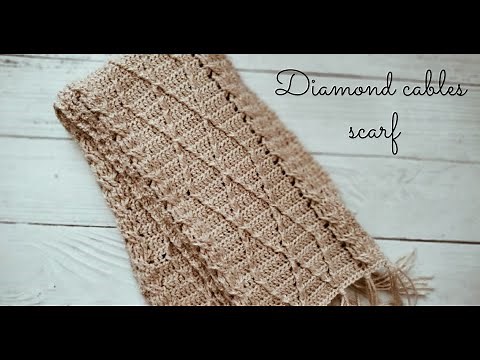 How to crochet cable stitch scarf | cable diamond scarf for men and women