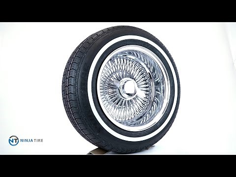 14x7 Reverse chrome 100 spoke with whitewall tires (175/70R14)