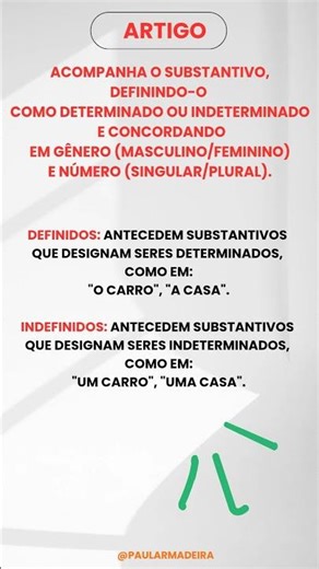 Aula de Português/Artigo #gramática #artigos #auladeportuguês #dicasconcursos #redação