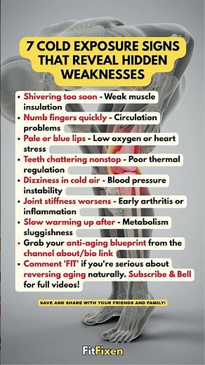 👆 7 Cold Exposure Signs Revealing Health Problems After 50! #FitFixen #Shorts