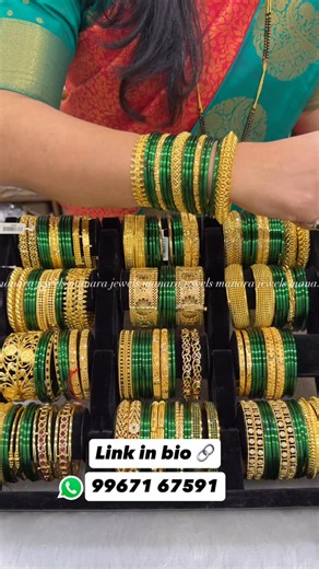 Manara Jewels on Instagram: "Golden Bangles ✨ Link in Bio 🔗 📍 Manara Jewels, Sawantwadi DM for orders Whats app : 9967167591 #goldenbangles #bangles #goldbangles #manarajewels #sawantwadi"
