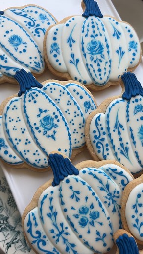 31K views · 721 reactions | Delftware inspired pumpkin cookies  What...
