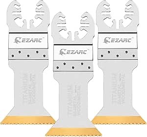 EZARC 6 pcs Titanium Oscillating Multitool Blades Long and Standard Cut Saw Blades Fast Cutting for Wood, Metal and Hard Material