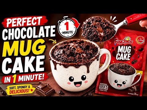 1 Minute Perfect Chocolate Mug Cake in Microwave #cake #shortsfeed