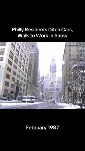 Flashback to the winter storm that hit Philly in February of 1987. Back then, some residents decided to leave their cars at home and walk into work the morning after the storm hit. #bestofphilly #philly #nostalgia #1980s #winterstorm