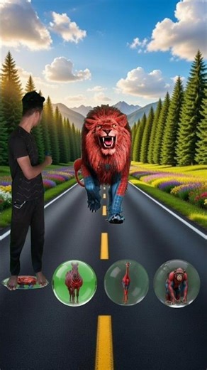 I jumped on balls to Spider Lion, Spider Zebra, Spider Girrafe, Spider Monkey😱#shorts