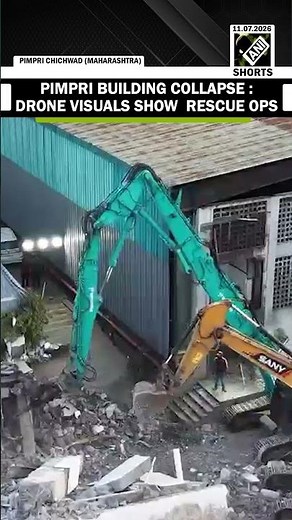 Drone visuals capture Search and Rescue efforts after building collapse in Pimpri Chichwad