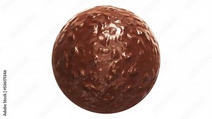 Realistic looping 3D animation of the beautiful spinning delicious milk chocolate candy rendered in UHD with alpha matte