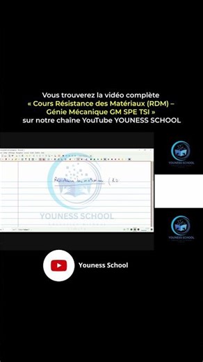 Résistance des Matériaux RDM – Génie Mécanique GM SPE TSI