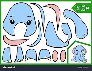 Cut Glue Paper Elephant 2d Gaming Stock Vector (Royalty Free) 1684990069 | Shutterstock
