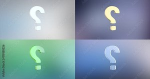 Animated Question Mark 3d icon 3d Icon Loop Modules for edit with alpha matte Stock Video