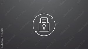 4k animation of Full protection icon. Particles animate symbol in composition and explosion. Two background version: full color and transparent isolated alpha channel.