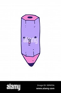 shivering motion animation of happy cartoon pencil Stock Video Footage - Alamy