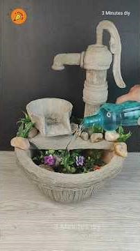 Beautiful waterfall fountain making