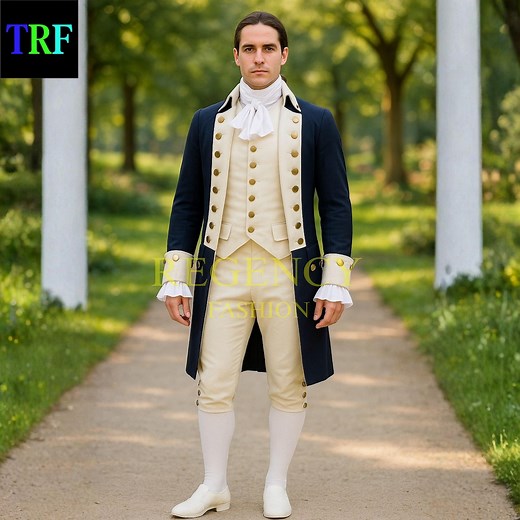 George Washington Navy Blue Regency Suit | 18th Century Gentleman Outfit | Historical Costume - Etsy