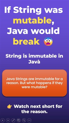 If String Was Mutable, Java Would Break 😨#shortsfeed #javashorts