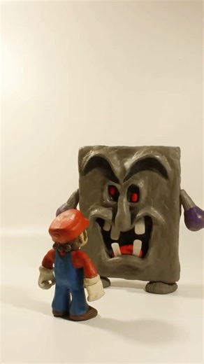 Mario CRUSHES Whomp! (Clay Animation) #mario #clay #shorts