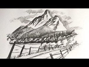 How to draw realistic mountains with pencil, step by step and easy 4 : Drawing The Easy Way