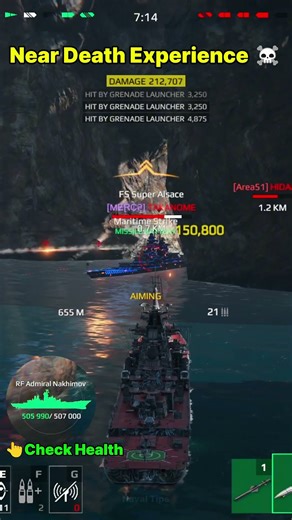 Near Death Experience ☠️⚠️| Modern Warships | #modernwarships #shorts